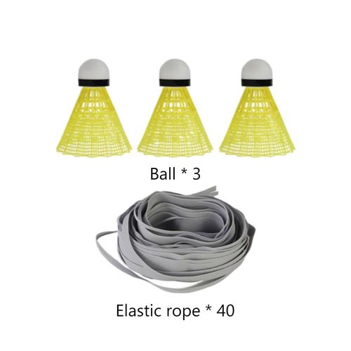 Single-Player Badminton Trainer Rebound Practice Device, Badminton Rebound Trainer, Badminton Training Tool, Self-Exercise Badminton Single Training Kit with Elastic Cords