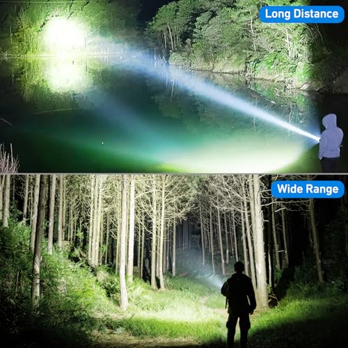 Rechargeable 99,000 Lumen LED Flashlight 2 Pack - Waterproof, 5 Modes, Long Battery Life
