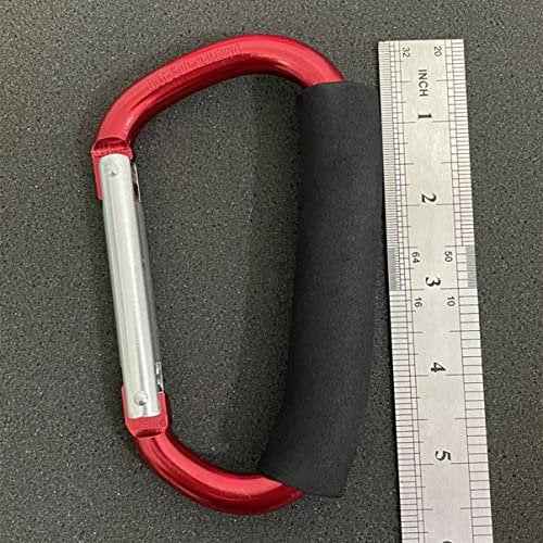 1Pc Carabiner Hook with Sponge 5.5inch for Sports Outdoors, D-Shape Large Aluminum Carabiner Clip Outdoors Recreation Climbing Carabiners Quickdraws Nonlocking Carabiners