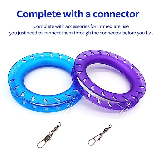 Kids Kite Hoop Set with Reinforced Line - Blue & Purple, Easy to Use