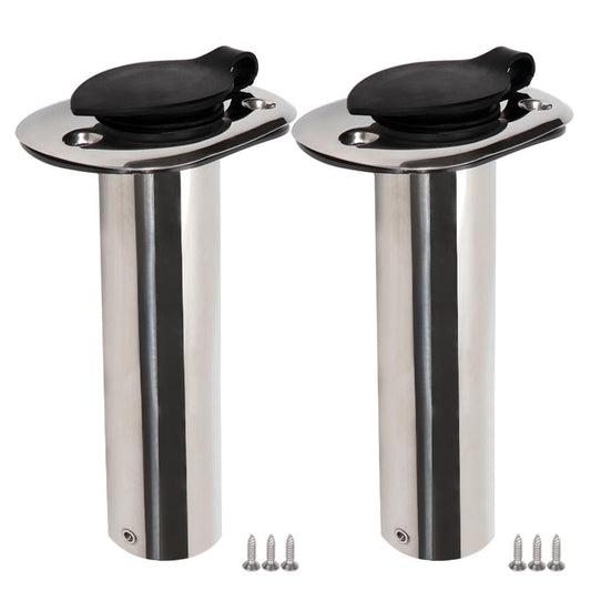 2PCS Flush Mount Fishing Rod Holder Stainless Steel, 90 Degree