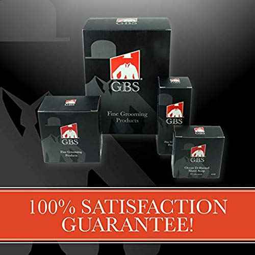 G.B.S Men's Ceramic Shaving Mug with Knob Handle and Pack of 3 Natural Soaps