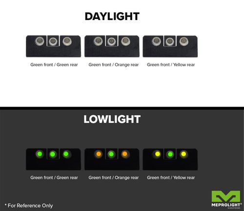 MEPRO Tru-Dot Sup Height tritium Night Sights Compatible with Glock 17 19 22-25 28 31-35 37 38 40 Yellow tritium Rear dots Glow on Sight self Illuminated Meprolight Metal Sights