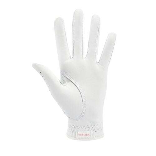 CROWNBLANKS PINKTEE Women's Golf Glove Cabretta Leather Left Hand with Enhanced Grip Ladies Soft Pink Glove Fit Size Small Medium Large XL (19-Small)