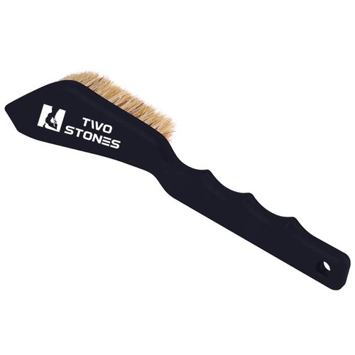 Boar Hair Rock Climbing Brush with Ergonomic Handle, Bouldering Boulder Brush as Durable Cleaning Tool for Climbing Chalk and Climbing Holds on Climbing Wall Indoor or Outdoor (Black&Orange)
