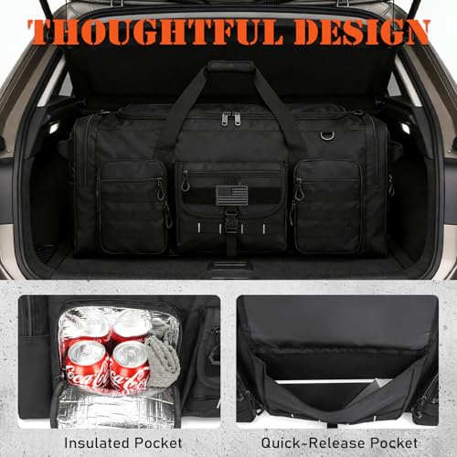 Extra Large Black Duffle Bag 132L Heavy Duty Sports Equipment Travel Bag