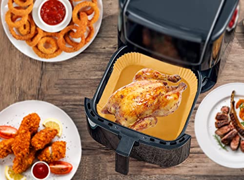 7.9 Inch Non-Stick Disposable Air Fryer Liners - 100 Pcs for Square Basket