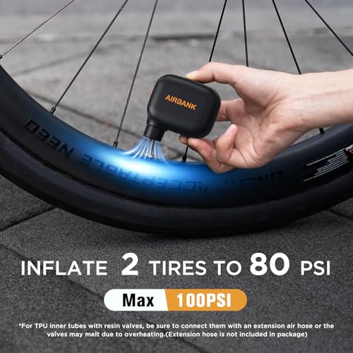 Mini Electric Bicycle Pump Portable 100 PSI for Road Bikes with Rechargeable Battery