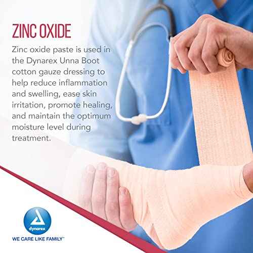 Dynarex 3455 Unna Boot Bandage, Individually Packaged, Provides Customized Compression, With Calamine, Soft Cast, 3" x 10 Yard, Pack of 12