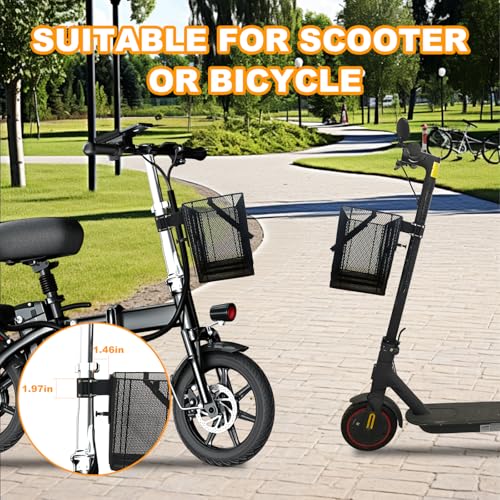 Heavy Duty Bicycle Front Basket with Quick Release Removable Mesh Storage