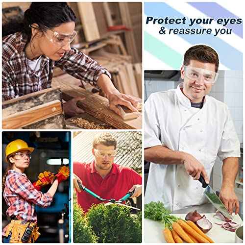 WFEANG Clear Safety Glasses bulk, Lightweight Protective Eyewear For Men Women, Over Goggles Impact Scratch Resistant