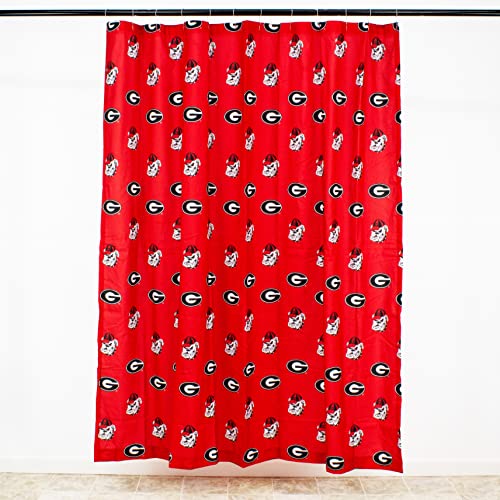 Georgia Bulldogs Shower Curtain Cover - Bright and Colorful 70 x 72 Inches with Buttonholes