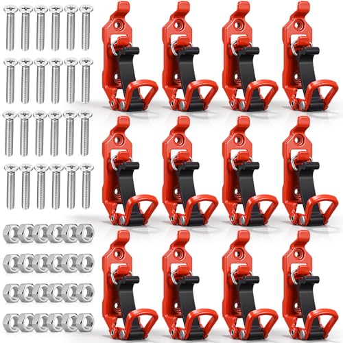 Flutesan 12 Pcs Roof Rack Shovel Mounts - Heavy Duty Metal & Rubber, Orange