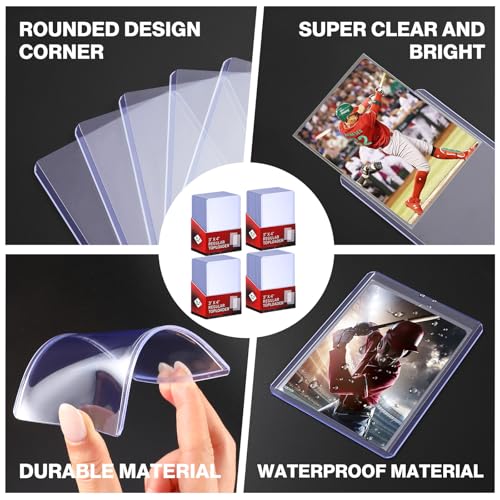 Black Card Sleeves and Top Loaders Set for Trading Cards - 3x4 Inches, 200 pcs Including Binder