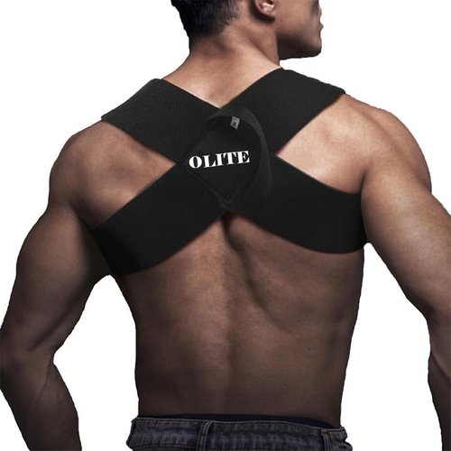 Olite Fitness Heavy Shoulder Straps,Bench Press & Shoulder Training Assist Straps, Chest-Opening & Back-Straightening Support, Posture Corrector For Hunchback (L)