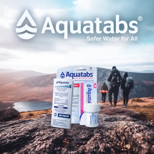 49mg Water Purification Tablets - Portable Water Treatment for Camping & Hiking (100 Pack)