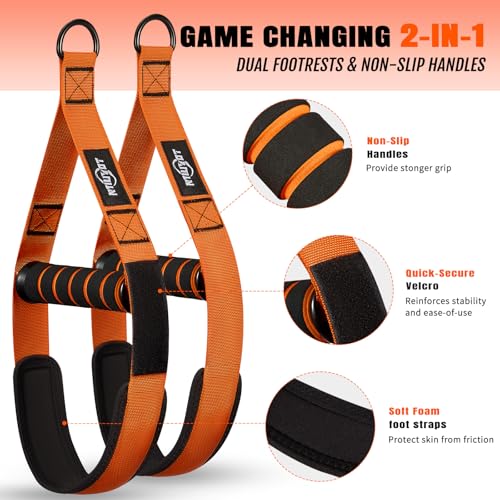 Orange Pull Up Assistance Resistance Bands Set with Handles for Strength Training