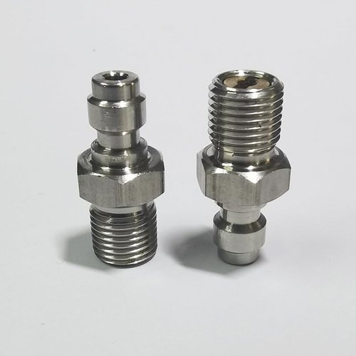 8mm Fill Nipple Male Quick Disconnect Valve with One Way Foster Stainless Steel for Paintball Airsoft PCP Diving Mountaineering (1/8NPT Thread)