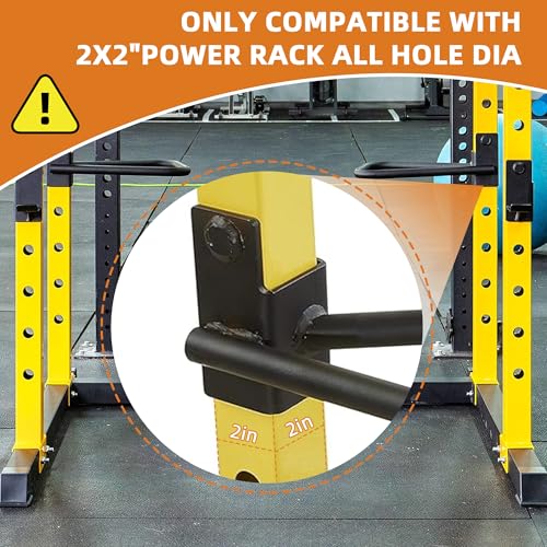 Fitvids Dip Bar Attachment for Squat Rack, Multi Grip for Strength Training, Pull up, Push up 2x2 inch Power Cage Squat Rack, Pair