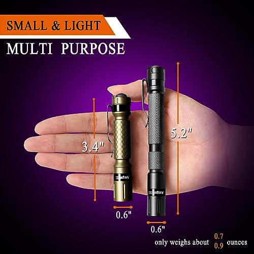 UV Blacklight Flashlight Set - 2 Pack, Black & Gold, 395nm Detection Pen