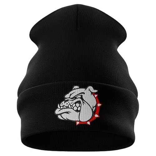 Bulldog Beanie Hat for Men, Funny Dog Head Embroidered Hat, Gifts