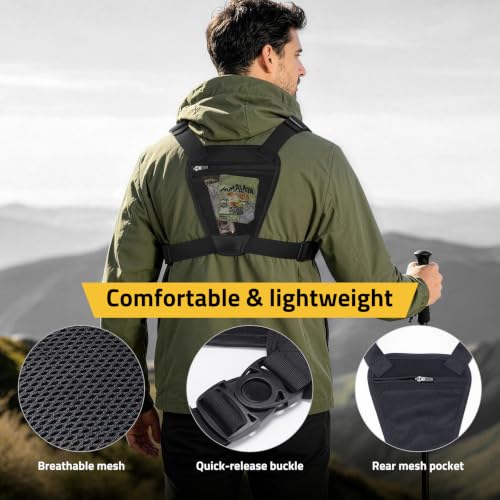 CVLIFE Chest Bag for Men Black Outdoor Running Vest with Gear Holster