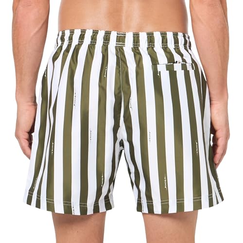 BOSS Mens Horizontal Stripe Swim Trunks