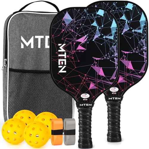 Pickleball Paddles, USAPA Approved Fiberglass Surface Pickleball Set with Pickleball Rackets, Pickleball Paddles Set ?for Men Women