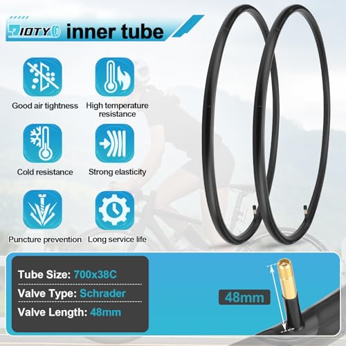 700x38C Bike Tires Set with Inner Tubes & Levers - Wear-Resistant & Foldable