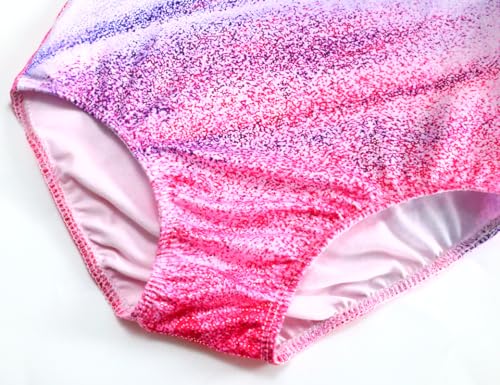 Girls Gymnastics Leotards Set with Shorts - Sleeveless Activewear, Colorful Stripes, 4-5T