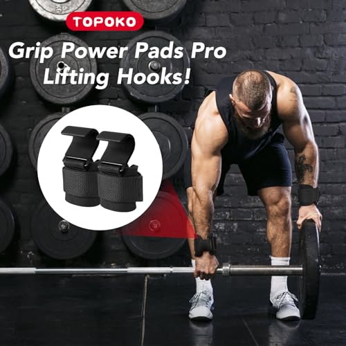 Heavy Duty Weight Lifting Hooks for Deadlift & Powerlifting - 2 Pack