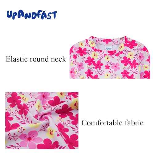 upandfast Girls Rash Guard Set Long Sleeve Two Piece Swimsuit with UPF 50+ Sun Protection for Girls 3-8 Years