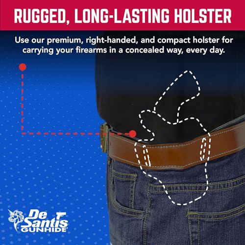 DeSantis Thumb Break Scabbard - OWB Gun Holster for Men and Women, Leather Belt Slide Holster for Pistols, Exact Molding, Secure and Concealable Carry