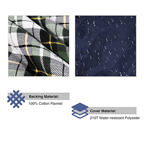 Cotton Flannel Sleeping Bag for Camping Adults 75x33 Large Envelope with Green Plaid & 2lbs Filling