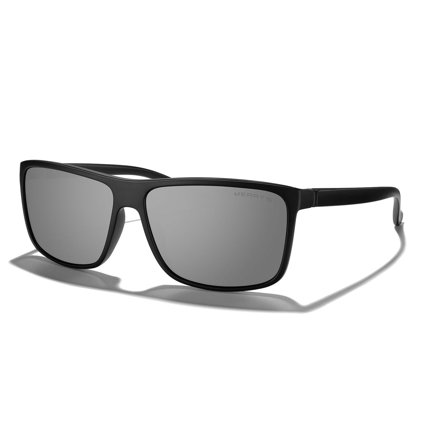 MERRY'S Rectangular Polarized Sports Sunglasses for Men Women Cycling Driving Fishing UV400 Protection S8225