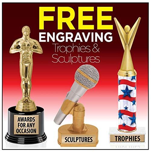 Crown Awards Gold Cup Trophy, 5 1/4" Gold Starburst Recognition Trophy with Custom Engraving, 1 Pack