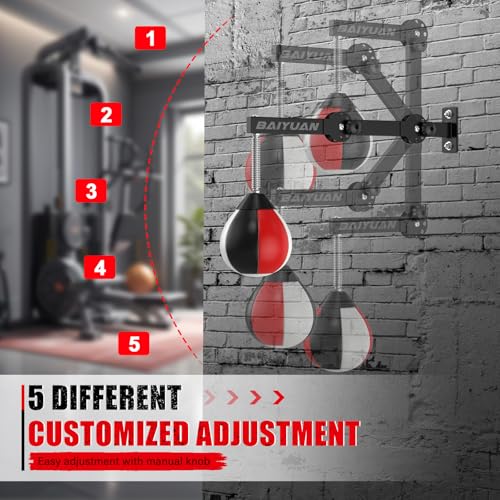Wall Mount Speed Bag with Height Adjustable Bracket for Boxing Training