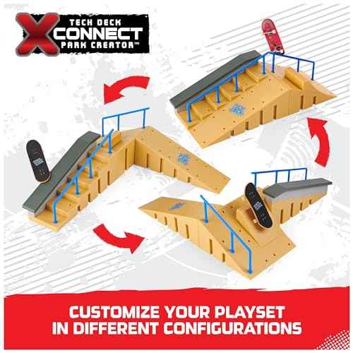 Tech Deck, Jump N¡¯ Grind X-Connect Park Creator, Customizable and Buildable Ramp Set with Exclusive Fingerboard, Kids Toy for Ages 6 and up