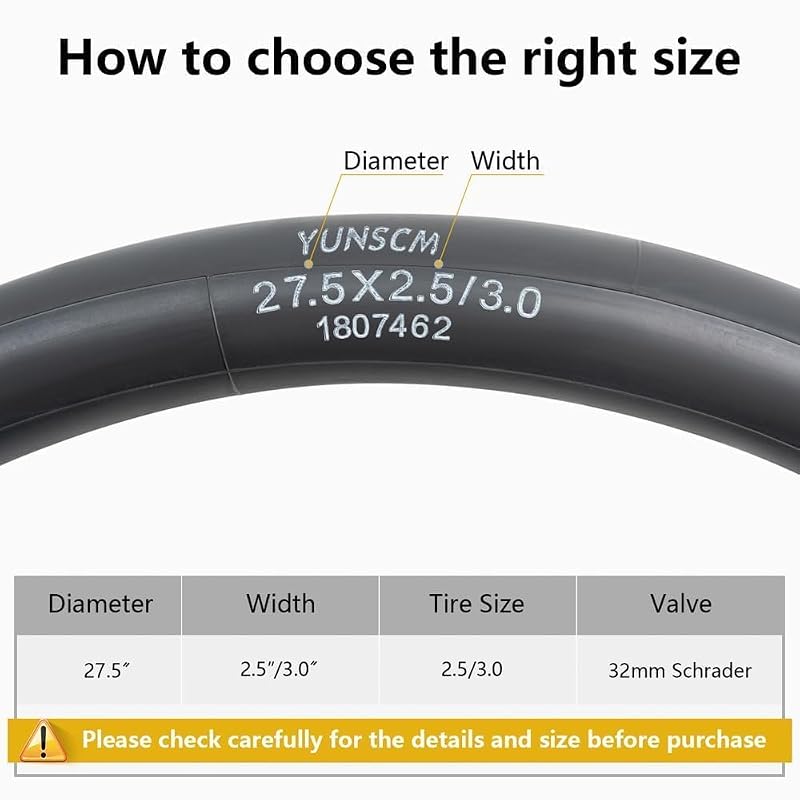 Heavy-Duty Fat Bike Inner Tube 27.5x2.5-3.0 (64/76-584) 2Pcs