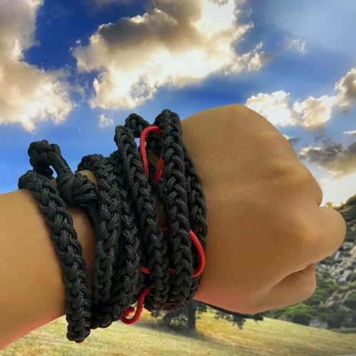 Black Paracord Shepherd Sling Handcrafted Roman Greek Throwing Slingshot