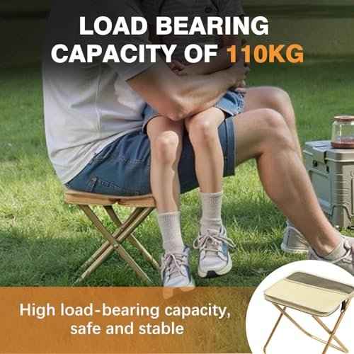 2-in-1 Convertible Backpack Stool - Foldable Seat Transforms to Satchel with Sun Protection Sleeves and Face Mask, Portable Collapsible Chair for Hiking, Camping & Outdoor Events
