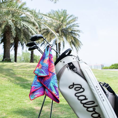 Magnetic Golf Towel for Golf Bags - Colorful Microfiber Waffle Pattern with Clip