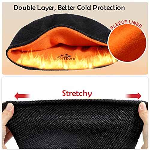 Lvaiz Mens Winter Beanie Hat Warm Fleece Lined Skull Cap for Men Reversible Women Windproof Watch Hat Knit Warm Unisex Beanie