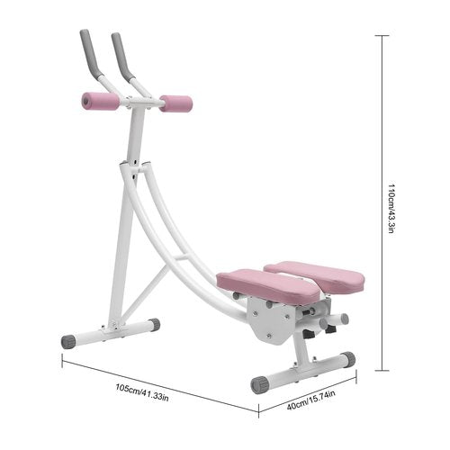 Ab Workout Equipment for Home Gym, Foldable Ab Machine Folding Core & Abdominal Exercise Machine Gear Adjustable Full Body Women Workout Exercise Fitness Equipment, 150kg/330lbs Weight Capacity (Pink)