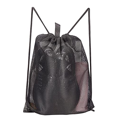 Mesh Drawstring Bag for Gym Beach Travel Laundry - Large Ventilated Storage