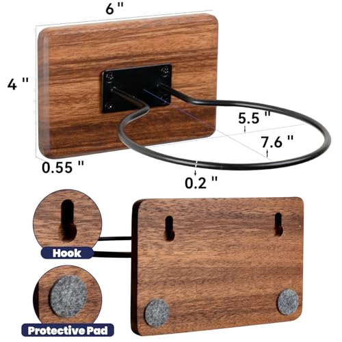 Acacia Wall Mount Basketball Holder Rack for Sports Balls - Set of 2