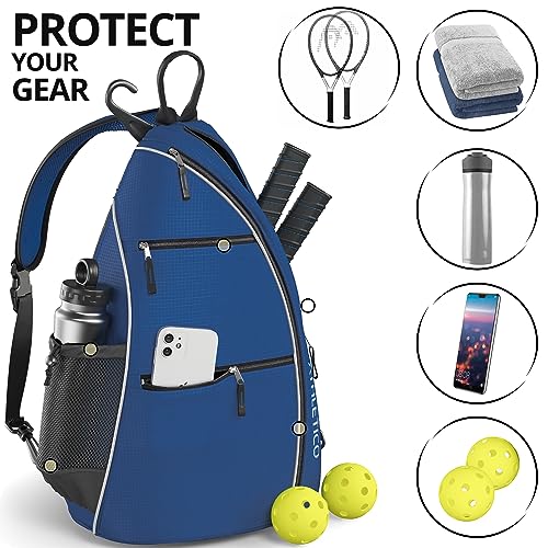 Athletico Blue Sling Bag - Crossbody Backpack for Pickleball, Tennis, Travel