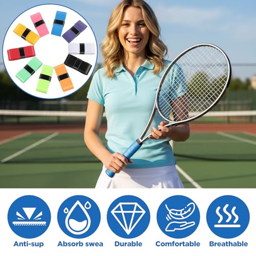 100 Pcs Tennis Racket Overgrips Bulk Grip Tape Non-Slip Sweat Absorbent