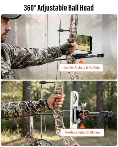 Magnetic Compound Bow Phone Mount - Aluminum Alloy Archery Phone Holder
