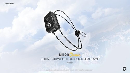 Nitecore NU20 Classic Ultralight Headlamp, 360 Lumen USB-C Rechargeable Lightweight for Backpacking, Camping, Running with Auxilary White and Red Light